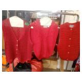 Liberty Red KNIT Button Front  Vest, Laura Gayle