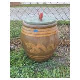 Ceramic Dragon Jar w/ Wooden Lid