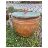 Ceramic Dragon Jar w/ Wooden Lid