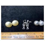 Sterling Marked Lantern & Other Screwback Earrings