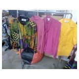 RIDE sz M CHECK/Floral Abstract Pattern Zipper