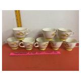 Vintage Footed 'Autumn Gold' Tea Cups 8