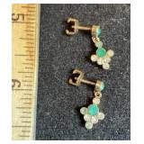 14k Marked Pierced Screw Back Earrings