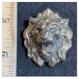 Antique Gold Plated Lions Head Pin