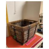 Large Wooden Basket Wooden Bottom
