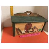 Wooden Painted Box Hinged Lid