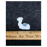 White Alpaca Enamel Pin
