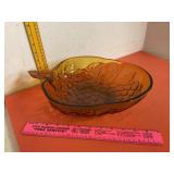 Amber Glass Grape Decor Bowl