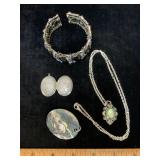 Silver Tone Locket & Other Jewelry