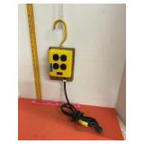 Metal Power Blick 4 Outlet On Hanging Wood