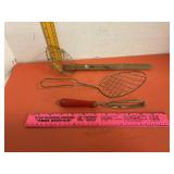 Vintage Grapefruit Peeler & Wire Mesh Strainers