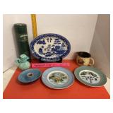 Avon Perfume Bottle Asian Blue & White Plate