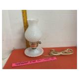 Milk Glass Hobnail Oil Lamp Look Light