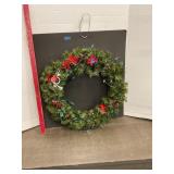 Faux Pine Holiday Wreath Lighted