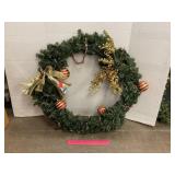 Faux Pine Holiday Wreath Lighted
