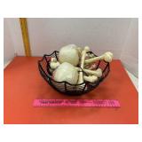 Metal Web Basket Of Bones