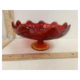 L.E. Smith Amberina Glass Footed