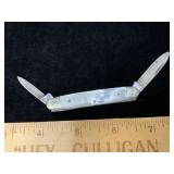 Vintage 2 Blade Pocket Knife Mother Of Pearl