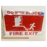 DO NOT BLOCK FIRE EXIT Metal Reflrctive Stick On