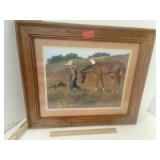 Jim Daily 1979 Framed Matted Boy W  Horse Print