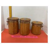 Wooden Plastic Lined Canisters