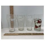 Vintage Coca Cola Tumblers 3 & Winter Scene