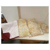 Orange/ Green Floral Pattern Queen Sheet Set &