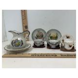 Souvenir Porcelain Teacups W/ Stands Dragonware &