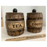 Tea & Coffee Crocks Barrell Themed
