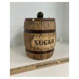 Sugar Crock Mended Lid Barrel Themed