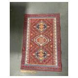 Red Geometric Designs Floor Rug