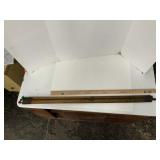 Antique Wood & Brass Glass Cutting Table Tool
