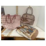 Coach Pink Plaid Bag, London Fog Ostrich Print