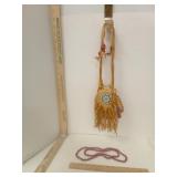 Native American Indian Pouch w Beads & Fringe
