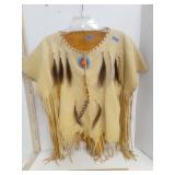 Native American Style Fringed Leather PowWow Shirt