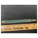 Gold Tone & Turquoise Look Bracelet
