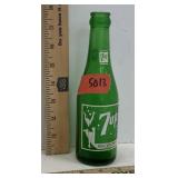7 Up Vintage Green Glass Bottle Clinton Ind