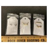 14k GF Earrings 2 Pair & Hearts w/  Pin