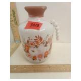 Pottery Glazed  Jug Style Vase w Pumpkin motif
