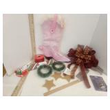 Christmas Stocking Gift Bow,  Wreaths, Stars,