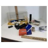 Various Office Supplies & Flashlights