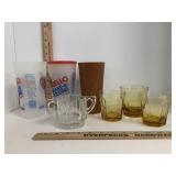 Vintage Amber Glasses & Instant Jello Pudding
