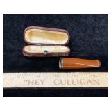 Vintage Celluloid Cigar End & Case Echt Bernstein
