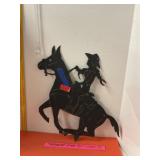 Rustic Metal Cowgirl Silhouette