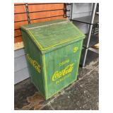 Wooden 'Drink Coca Cola' Trash Bin
