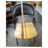 Folding Chair W light Wood Seat w Stripe pattern