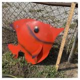 Large Orange Metal Fish
