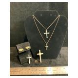 Silver & Gold Tone Cross Necklaces & Jesus First