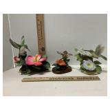 Porcelain & Resin Hummingbird Figurines