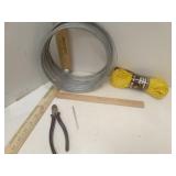 Galvanized Steel Utility Wire, Yellow Poly Rope,